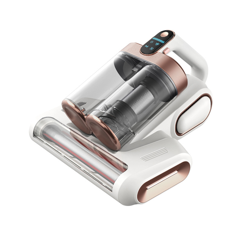 Cross-border dual-motor large suction roller brush mite remover household bed vacuum cleaner wireless mite remover double-layer cup generation