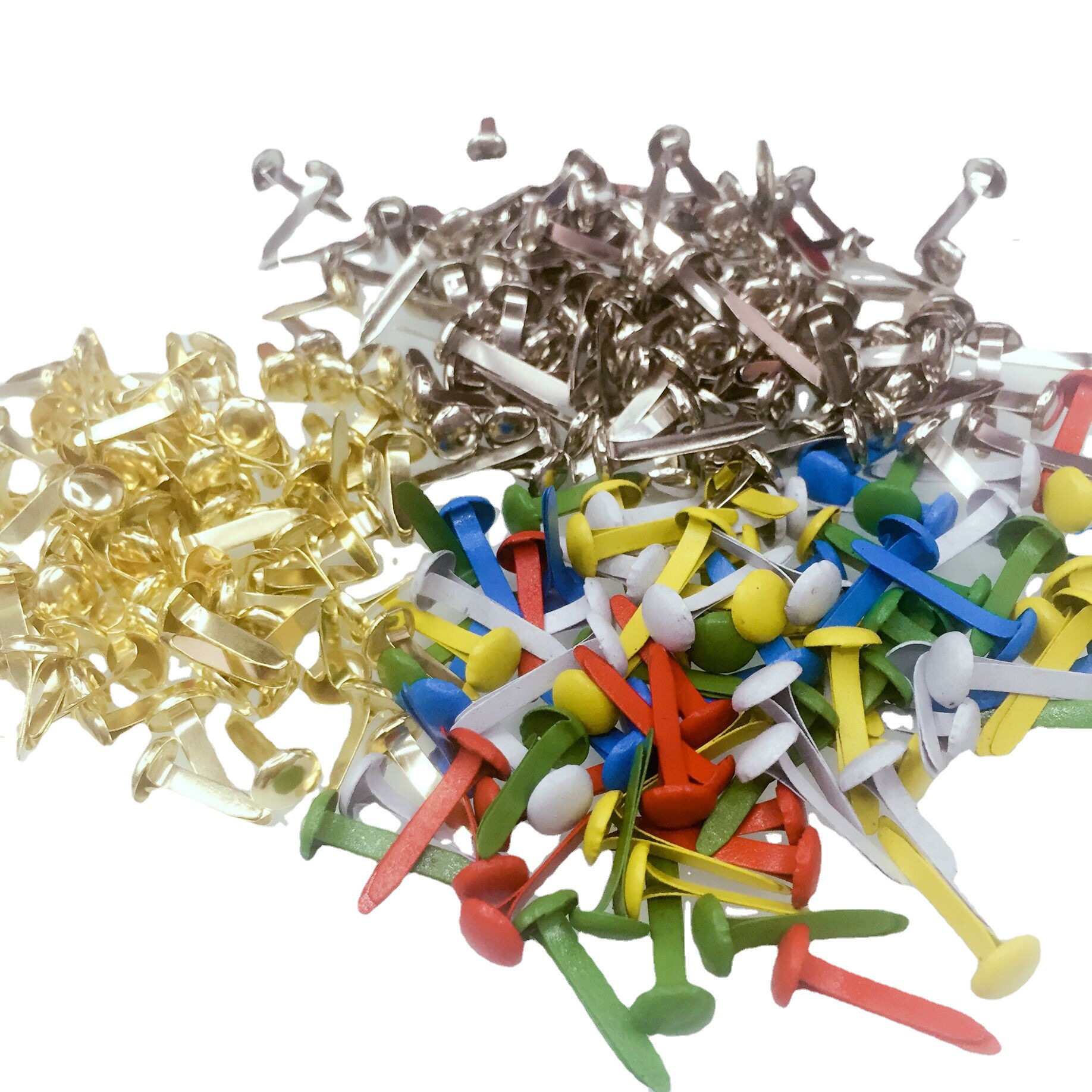 Painted Colored Double-Pronged Metal Nails, Round Gold and Silver Double-Pronged Nails, Claw Nails, Business Gifts, Sequins