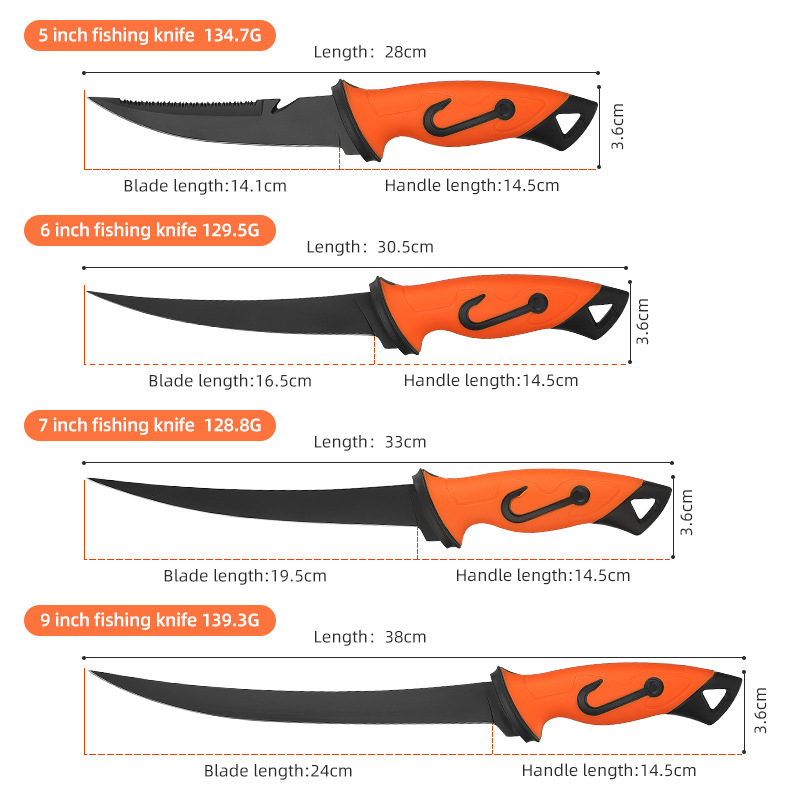 New High Hardness Fish Knife with Sheath Back Tooth Fish Knife Outdoor Fishing Tools Fish Killing Knife Camping Stainless Steel Fishing Knife