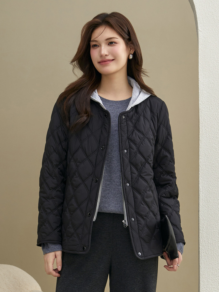 [gourd tuck warm lock warm hooded cotton-padded jacket] delicate show plus size women's clothing all-match coat chubby girl winter new