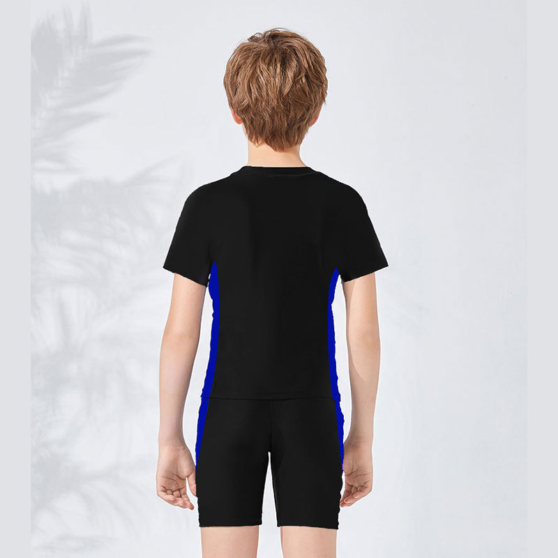 Hutun Kidsren's Swimsuit Boys' Medium and Large Kidsren's Split Training Swimsuit Boys' Swimming Trunks 2022 New Quick-Drying Suit