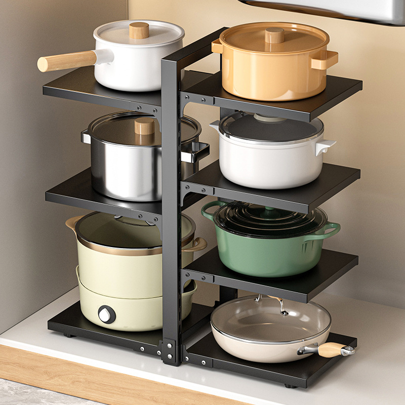 Cross-border Kitchen Pot Rack Storage Rack Multi-layer Adjustable Drop Sink Cabinet Interior Corner Countertop Dinner Storage Rack