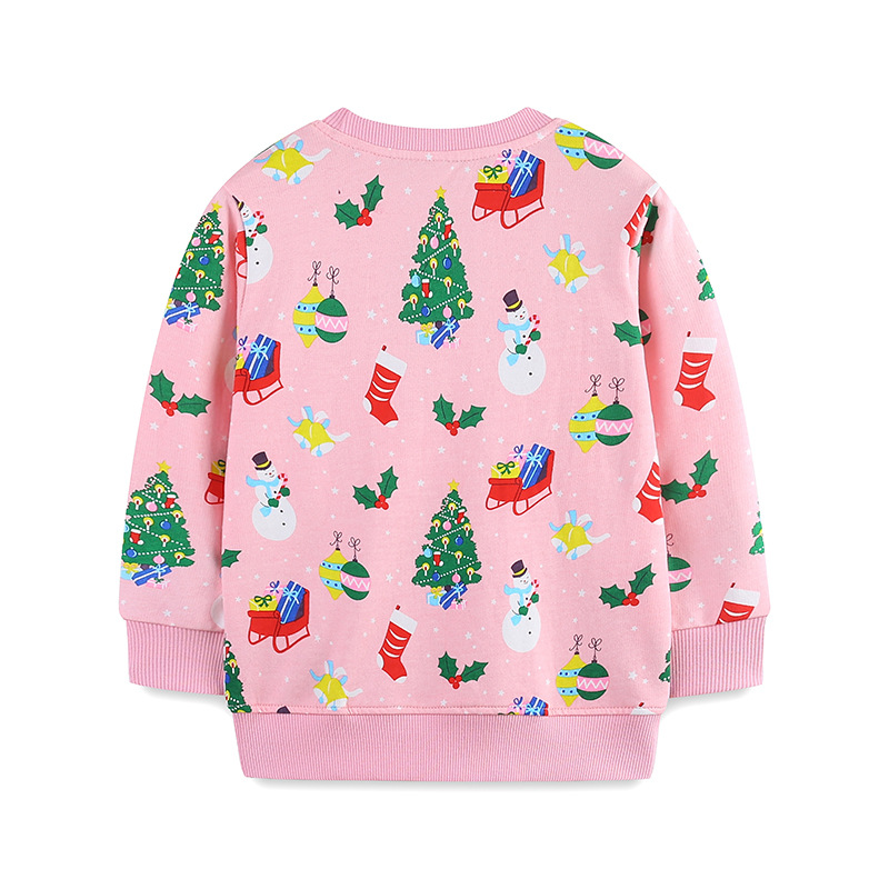 European and American Style Girls' Sweatshirts Autum New Christmas Round Neck Long-Sleeved Kidsren's Sweatshirts Fashionable Kidsren's Sweatshirts Mixed Batch
