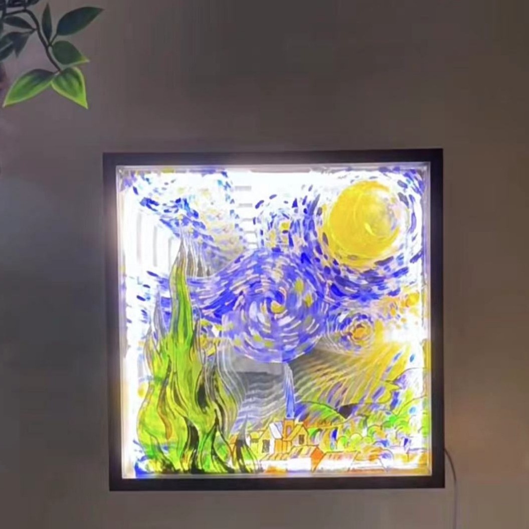 Half lens abyss mirror glass mirror wholesale HD multi-layer mirror LED color meteor light infinite mirror lens