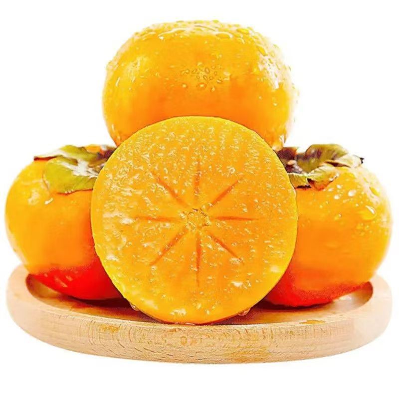 Shaanxi Yangfeng Chocolate Crispy Persimmon Fresh Fruit 5kg Crispy Sweet Hard Persimmon Seasonal Crispy Persimmon Sweet Crispy Persimmon