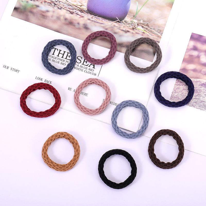Jacquard Hair Rings Towel Rings Thick High Elastic Seamless Creative Hair Rope Hair Rope Rubber Tendons Korean Style Wave Mesh