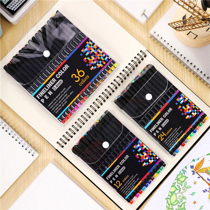 Cross-Border Spot Color Hook Pen Art Special Children's Watercolor Brush Set Water-Based Fiber Needle Pen Wholesale