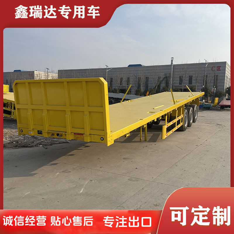 Flatbed 40-Foot Container Trailer Tow Truck 3-Axis Container Flatbed Semi-Trailer Used Refurbished Trailer