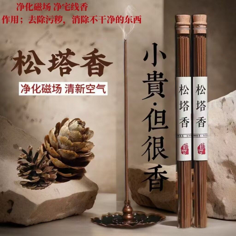 Natural Pine Cone Incense Ancient Purification Line Incense Indoor Long-Lasting Household High-End Bedroom Light Fragrance Fortune Laundry Tablets