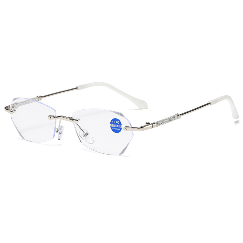 Women's Diamond Trimmed Frameless Perforated Blue Light-proof Pre-reading Mirror Flat Mirror Finished Close-up Mirror Internet Celebrity TikTok Live