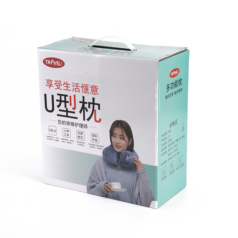 Memory Foam U-shaped Pillow Accessories Nap Pillow Travel Storage Bag Eye Mask Earplugs Beam Bag Hanging Buckle Pillow