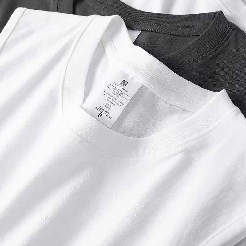 200g heavy cotton sleeveless T-shirt men's and women's summer sports vest white loose waistcoat solid color cotton undershirt