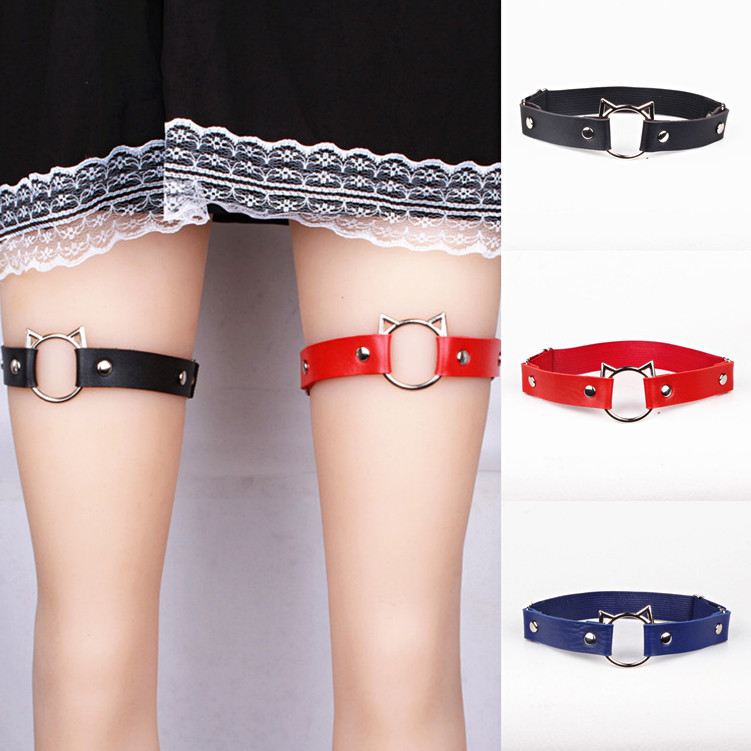 Европейская и американская сексуальная мода, ювелирные изделия в виде кольца для ног с головой кошки из искусственной кожи, уличные тренды, аксессуары для подвязок