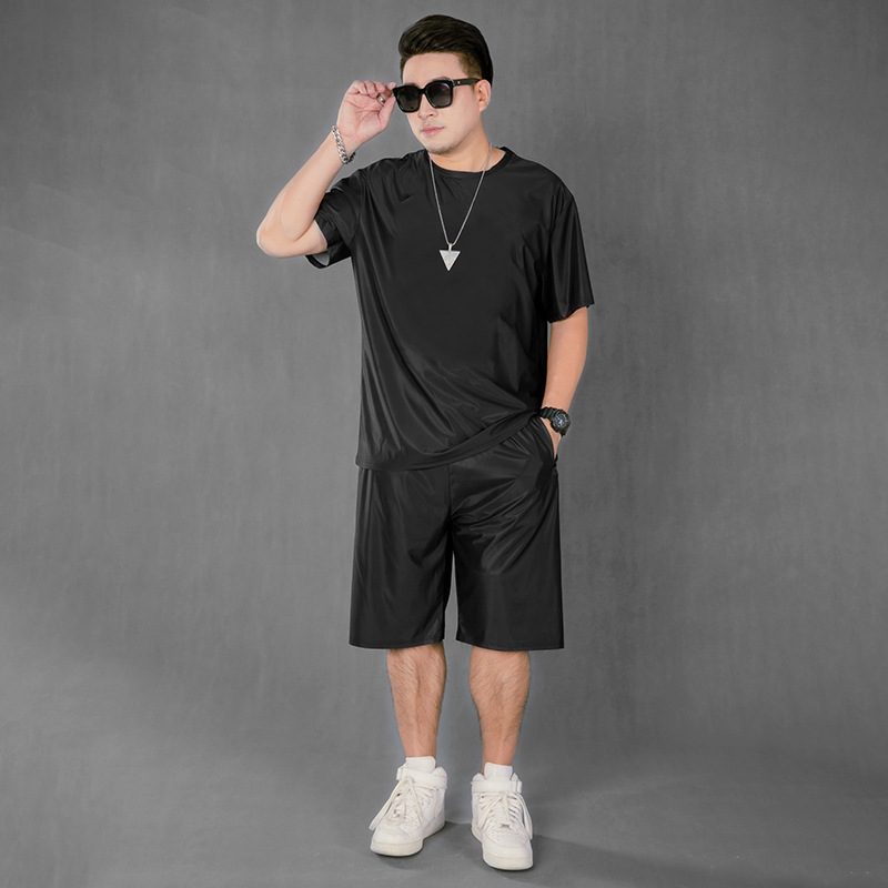 Long T6010T-shirt-D7010B ice silk shorts-C8010B ice silk trousers Joker casual suit