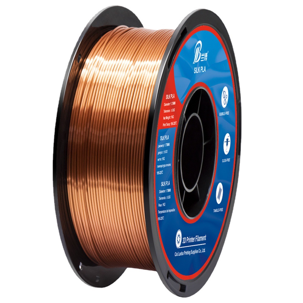 3D printing consumables SILK consumables red copper PLA 1.75 1kg SILK 3D SILK high-gloss consumables