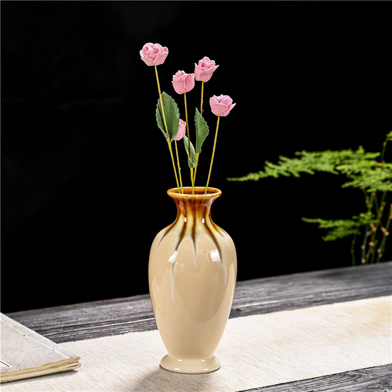 Guanyin Bottle Jade Clean Bottle Tea Ceremony Flower Flower Ornaments Home Decoration Hydroponic Ceramic Small Vase for Buddha Zen Vase