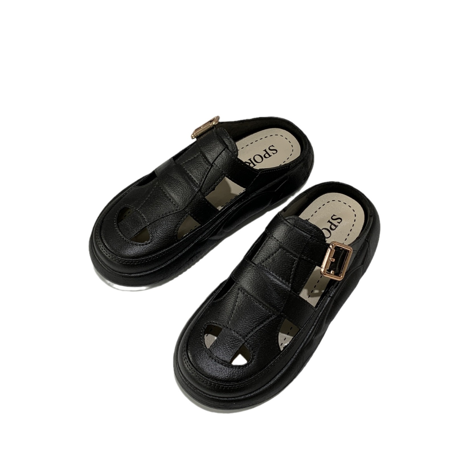 Women's Outdoor slippers high-looking spring Internet celebrity ins popular closed toe slippers Women's Home non-slip shit feeling women's shoes