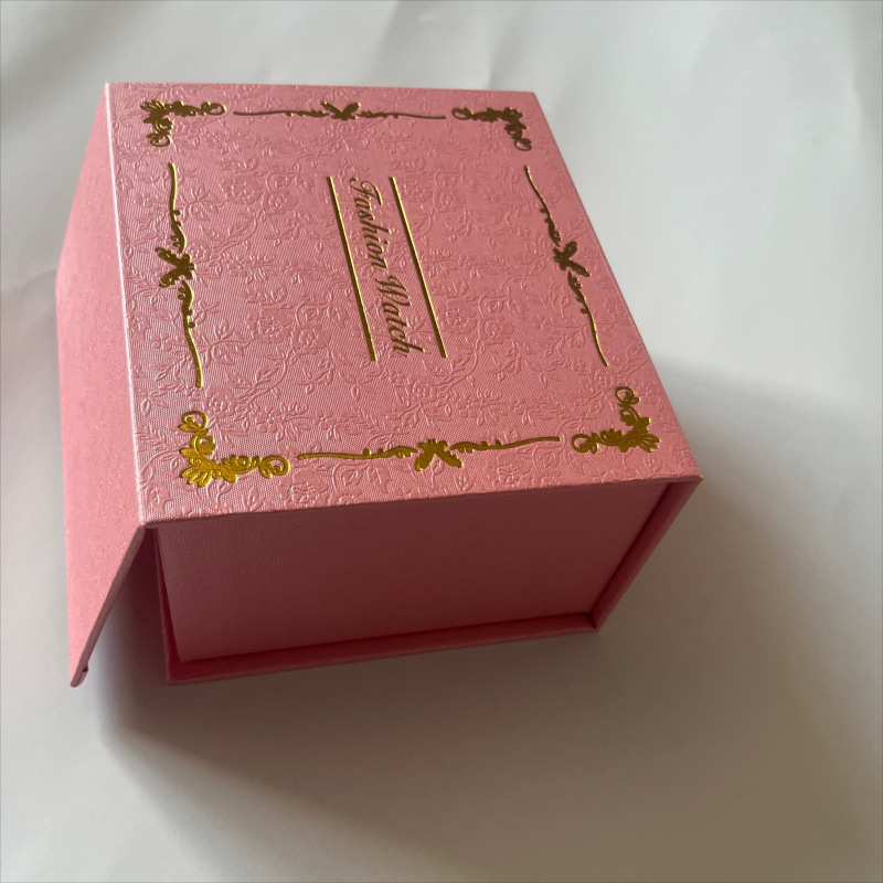 Rose Watch Box, Bracelet Box, Magnetic Buckle Flip-Top Book-Shaped Paper Gift Packaging Box, Holiday Box, Gift Box