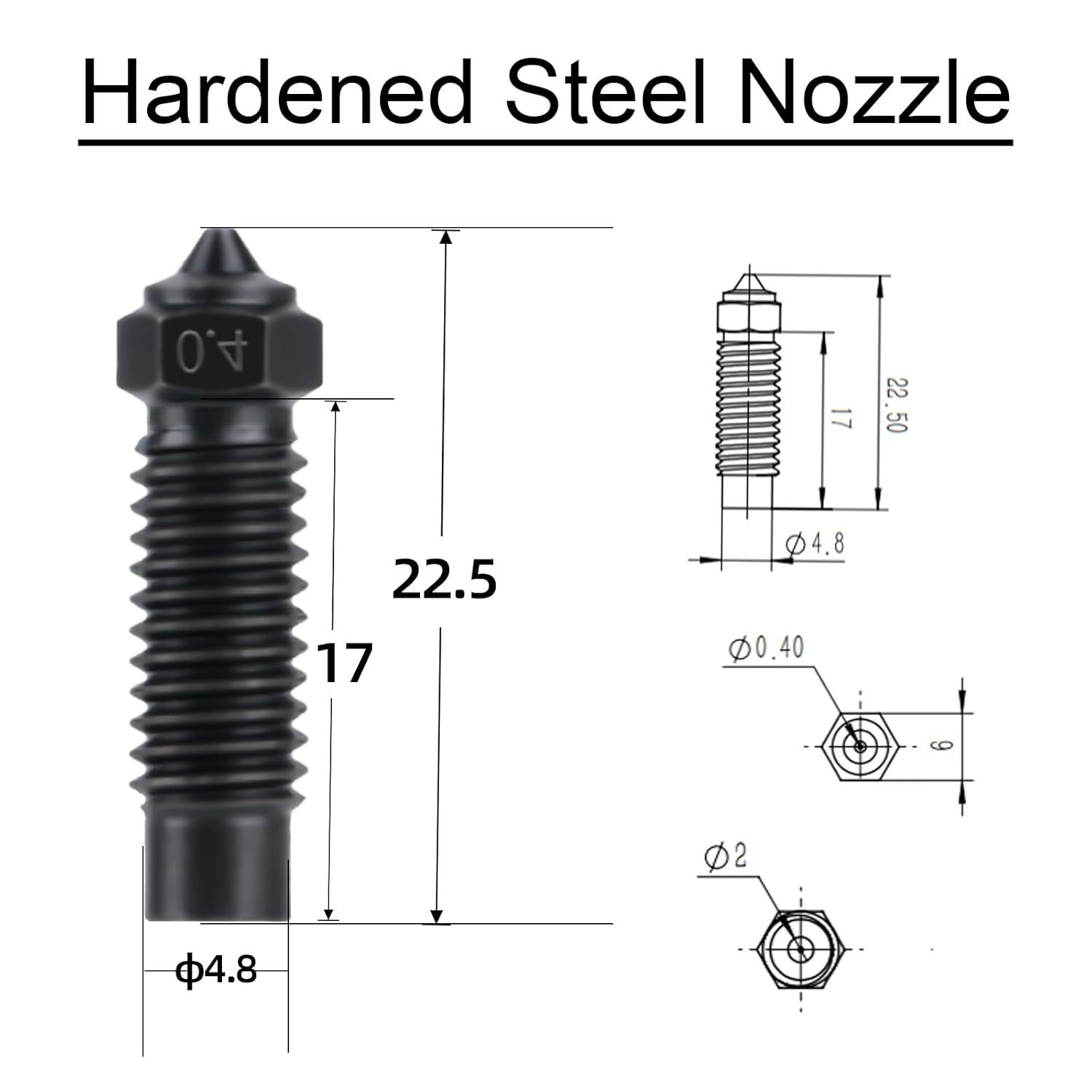 3D Printer Accessories Elegant 4 Max/4 Plus Neptune Brass Hardened Steel Nozzle High Temperature Resistant Nozzle