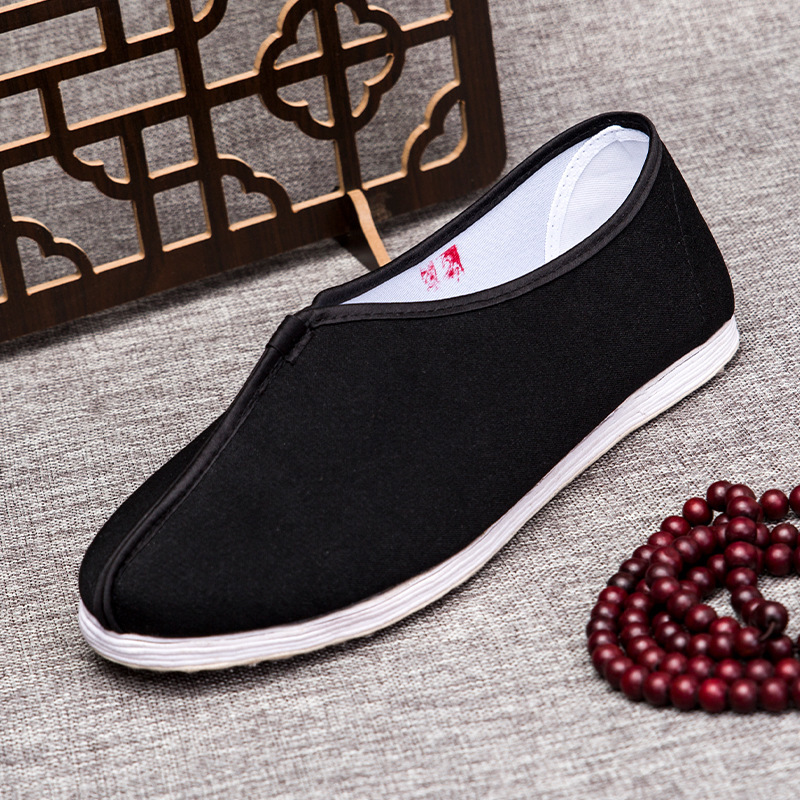 Layman's Zen Meditation Monk's Shoes Chinese Ancient Style Handmade Thousand-Layer Sole Old Beijing Comfortable and Breathable Summer Cloth Shoes