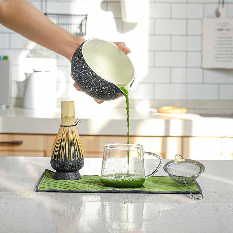 Matcha Tea Set with Tea Whisk, Tea Whisk Stand, Matcha Tools, Tea Brush, Bamboo Whisk, and Colorful Box Packaging