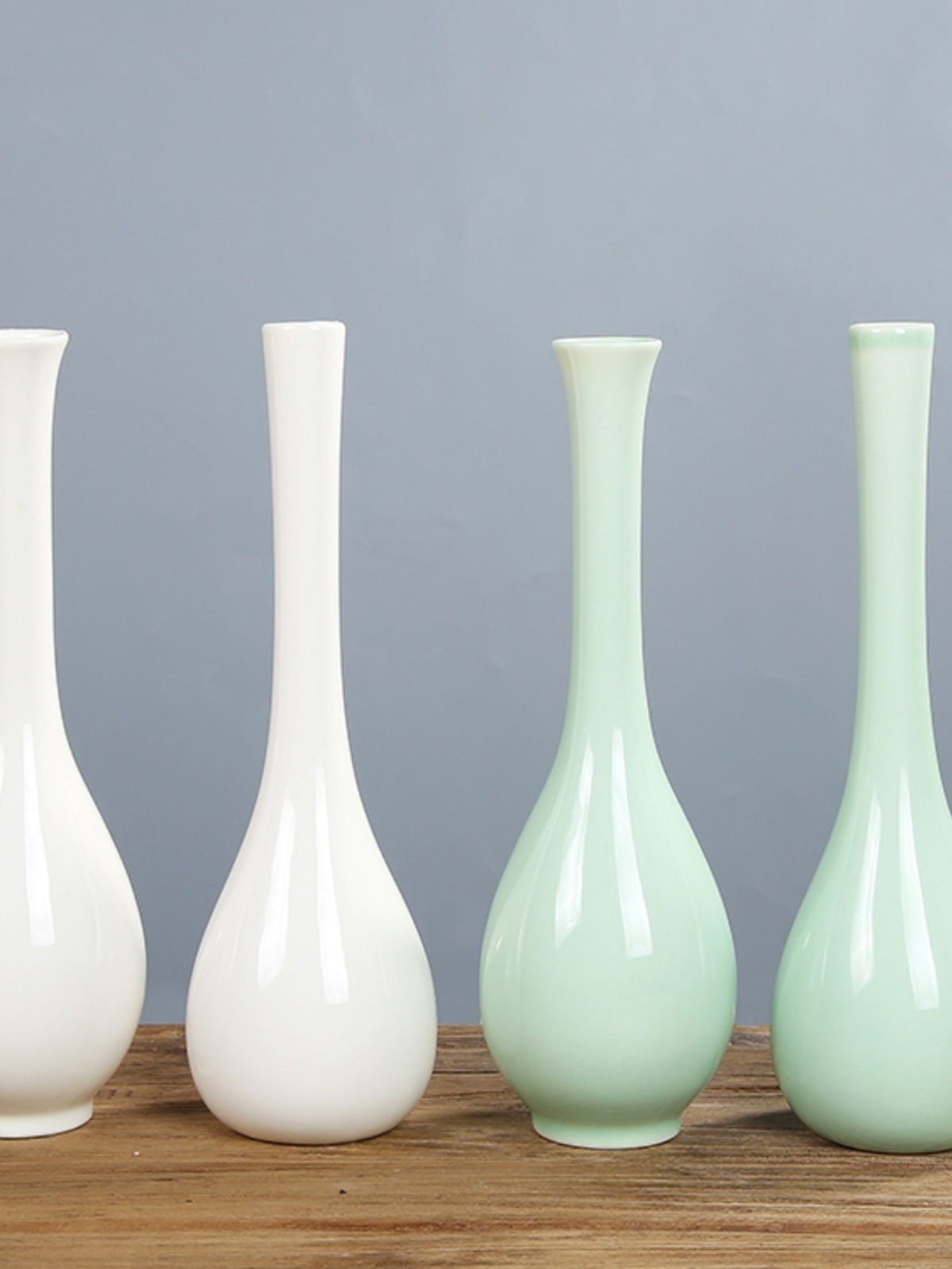 Белая фарфоровая ваза, длинношея бутылка, тонкостенная ваза, керамические украшения в ретро-стиле