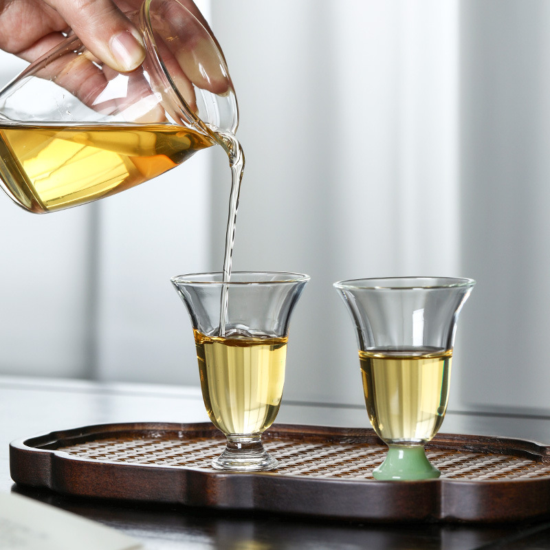 Glass goblet transparent heat-resistant fragrance cup creative master cup white wine small wine cup wholesale kung fu tea cup tea set