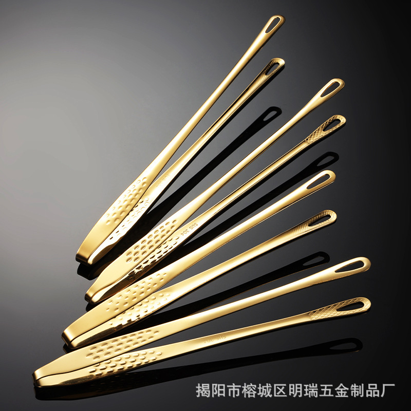 Korean style barbecue clip edible stainless steel barbecue clip steak clip Golden buffet barbecue clip lengthened bread clip