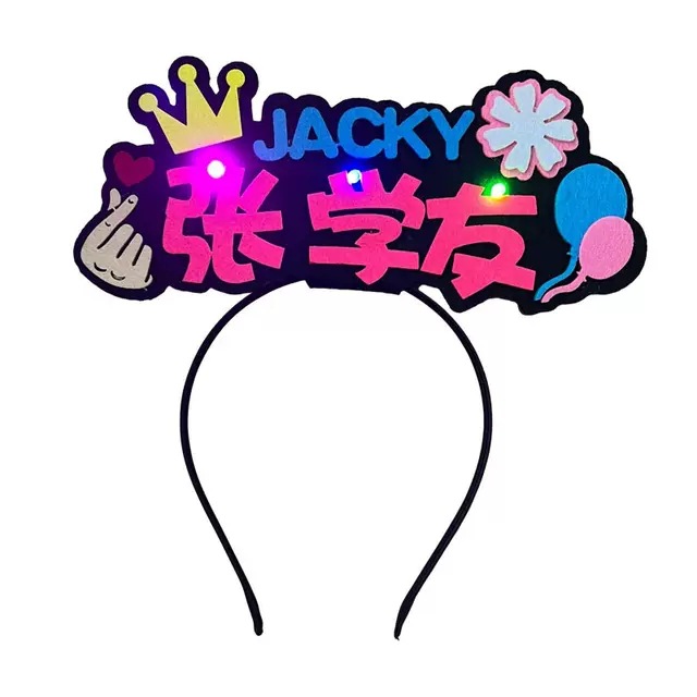 Jacky Cheung 60 Concert Should Aid Headband Luminous Headband Luminous Support Activity Text Headwear Can Be Set Wholesale