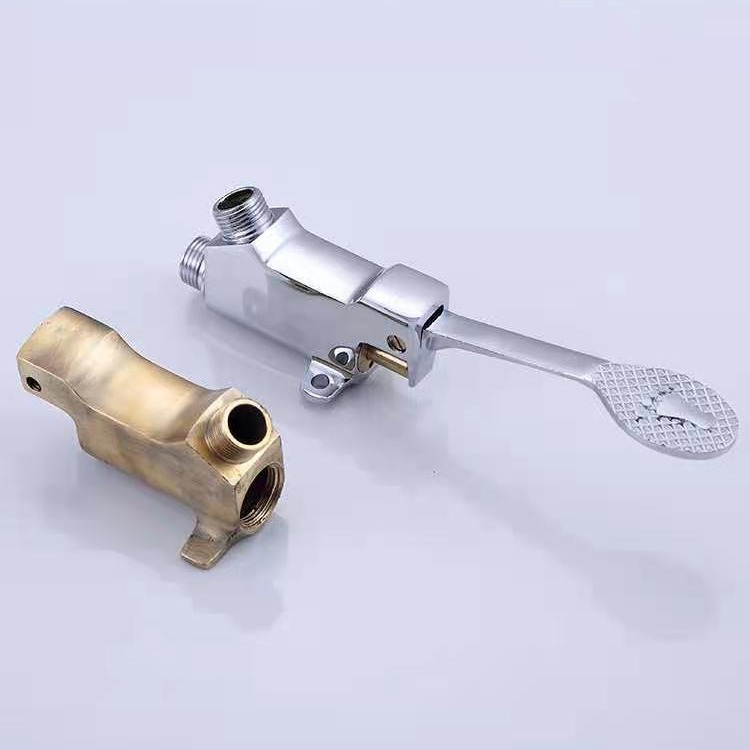 Foot-Operated Switch Single Cold Water Faucet for Hospital, Food Factory, Factory, Basin, Washbasin, Flushing Valve