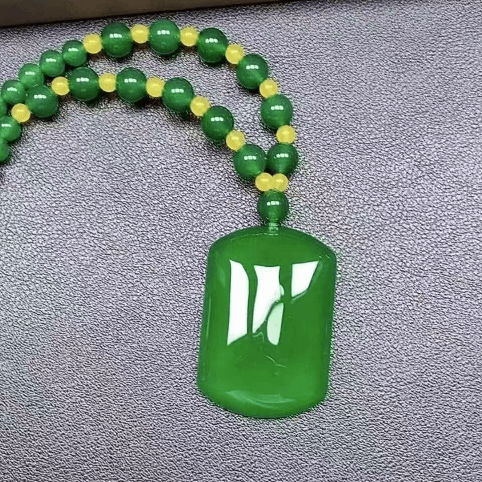 Undyed Dongling Jade Nothing Pendant Natural Dongling Jade Green Lugstone Original Stone Pendant Jewelry Necklace for Men and Women