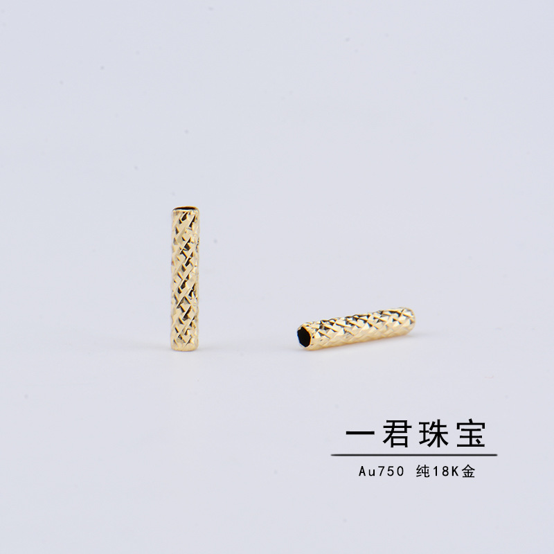Чистые G18K лазерные полые золотые трубки Au750, аксессуары для браслетов и ожерелий