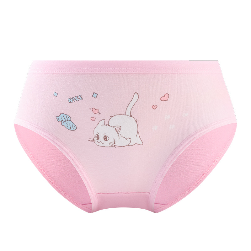 Factory Direct Supply Comfortable Class A Pure Cotton Children's Underwear Cute Cartoon Girls Boxers Large, Small and Medium Children's Briefs