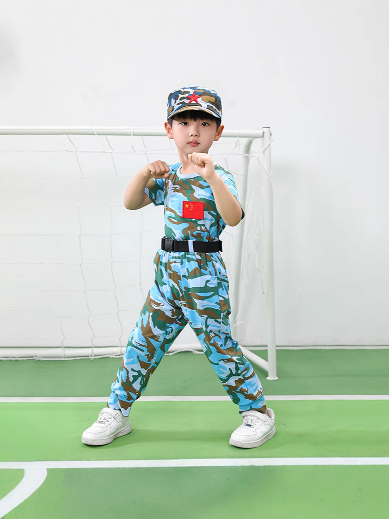 Children's Camouflage Suit Summer Military Training Uniform for Primary and Secondary School Students Boys Summer Camp Training Uniform Girls Performance Uniform