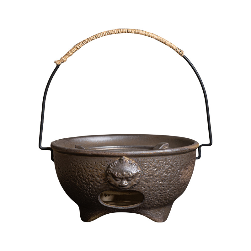 Boiling Tea Around Stove Antique Crude Pottery Tea Ceremony Kung Fu Tea Maker Tea Stove Heating Stove Outdoor Camping Barbecue Charcoal Stove Basin