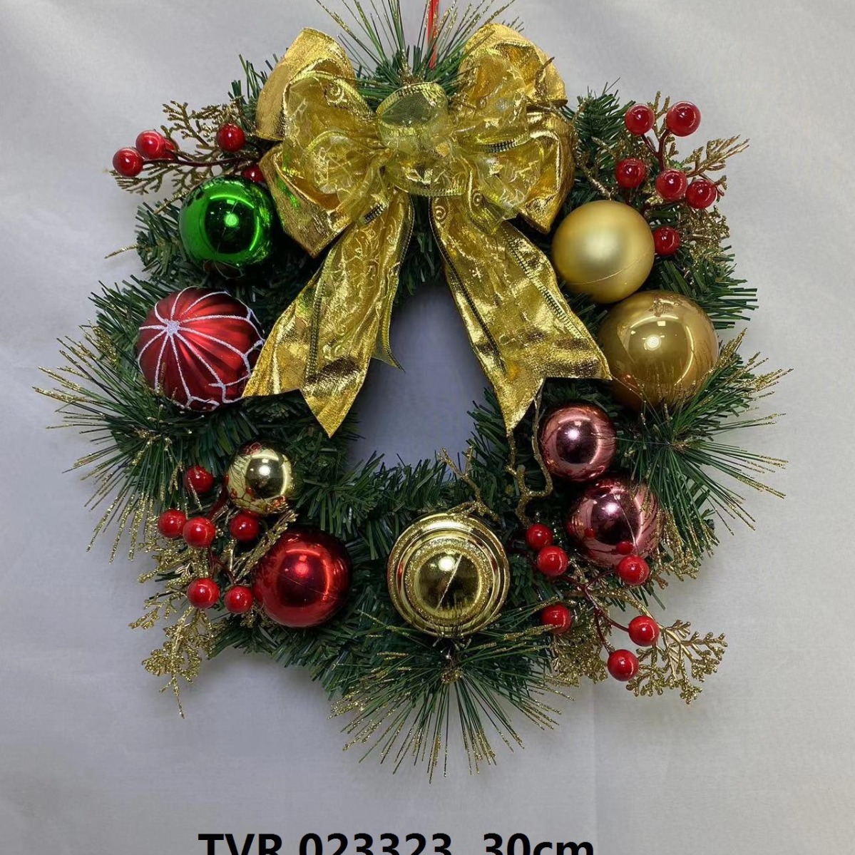 Factory Direct Sales Christmas Wreath Front Door Wreath Decoration Door Hanging Green Wreath Christmas Decorations Hot Sale