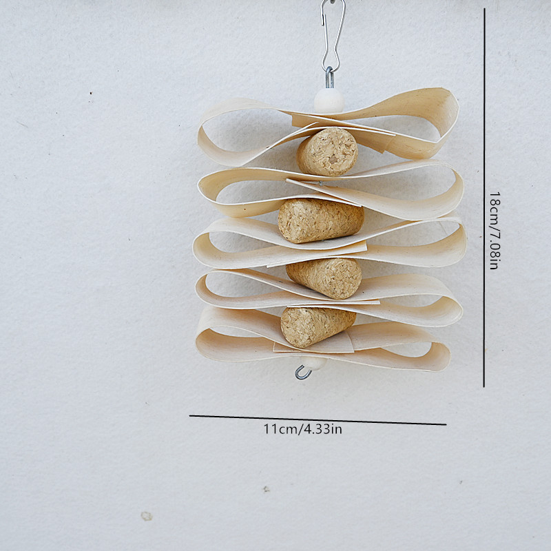 Parrot bird toy natural wood chip bite string bamboo cork shredded paper bite relief supplies cross-border wholesale