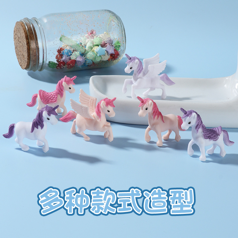 Микроландшафтные маленькие украшения, стерео аксессуары для кукол, единорог, пегас, декорации сцены, аксессуары из смолы
