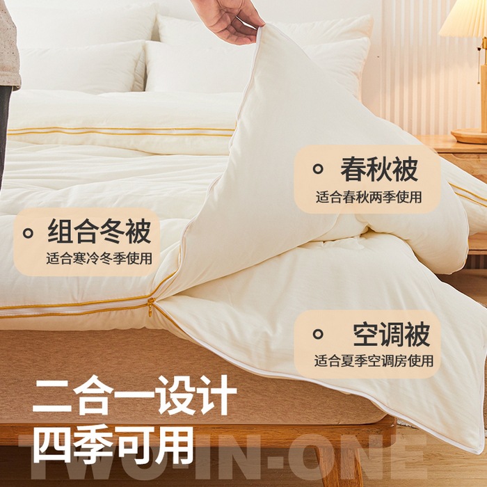 Class a Tongxiang Cotton Silk Quilt Two-In-One Zipper Quilt Spring & Fall Quilt Thickeneded Winter Quilt Universal Quilt for All Seasons