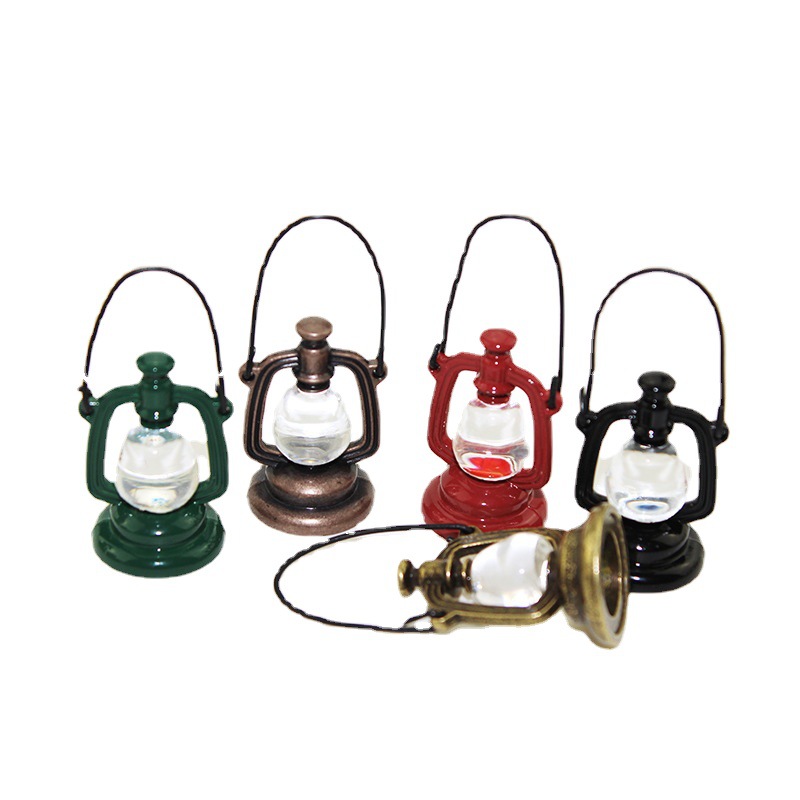 Миниатюрная симуляция древней керосиновой лампы 1:12 для кукольного домика