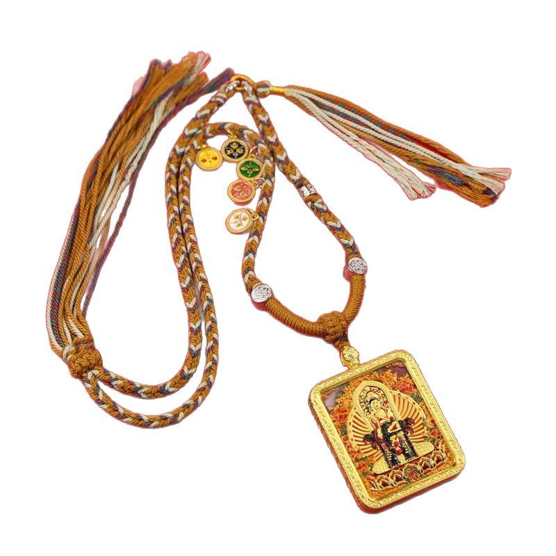 Three-Dimensional Buddha Amulet Relief Thangka Gau Box Eight Guardian Golden Portable Pendant Necklace Zodiac Buddha Statue