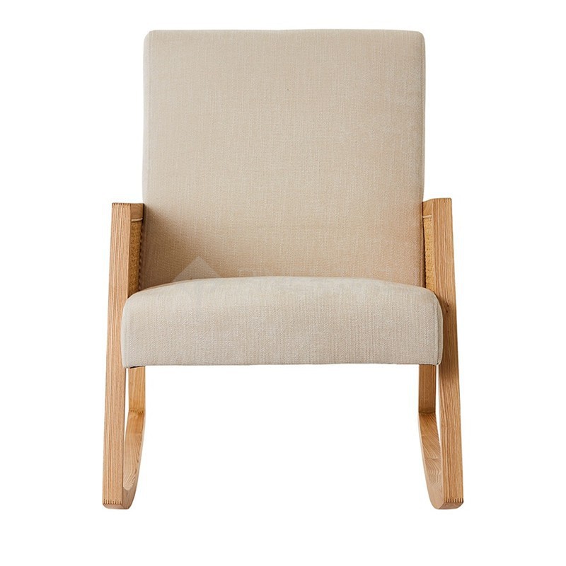 Nordic Balcony Solid Wood Rocking Chair Modern Simple Living Room Lazy Leisure Chair Casual Rattan Nap Chair Recliner for the Elderly