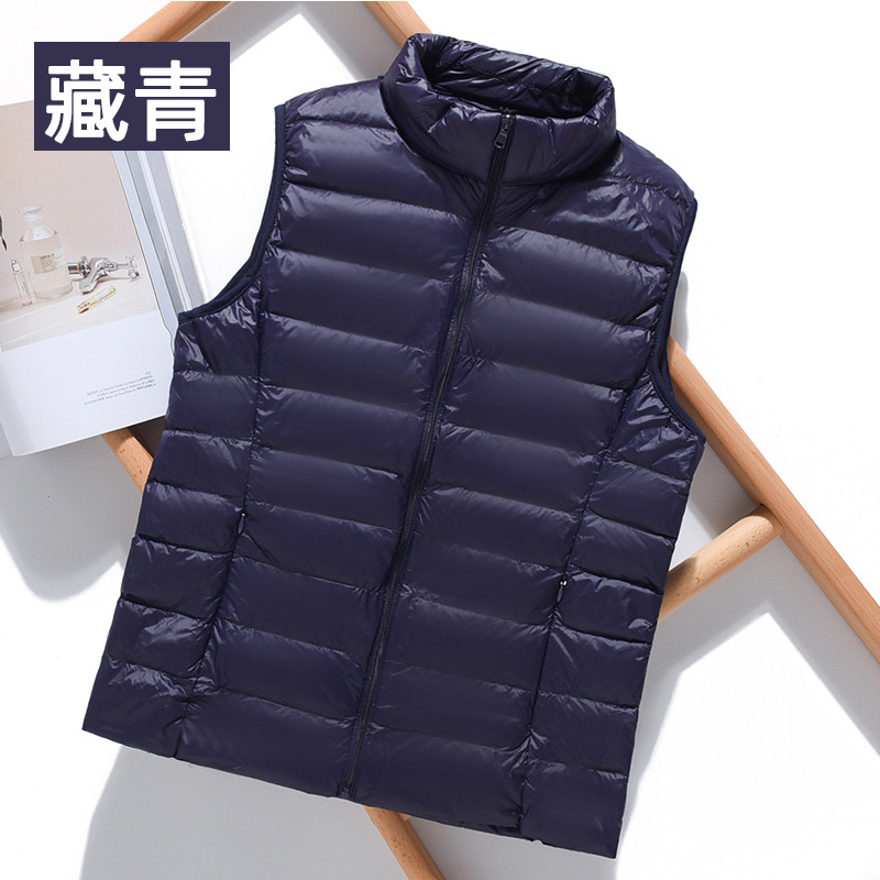 Lightweight down Vest for Women, Short Stand-Up Collar, Slim Vest, Autumn and Winter New Style down Vest, Large Size Vest for Outer Wear for Women