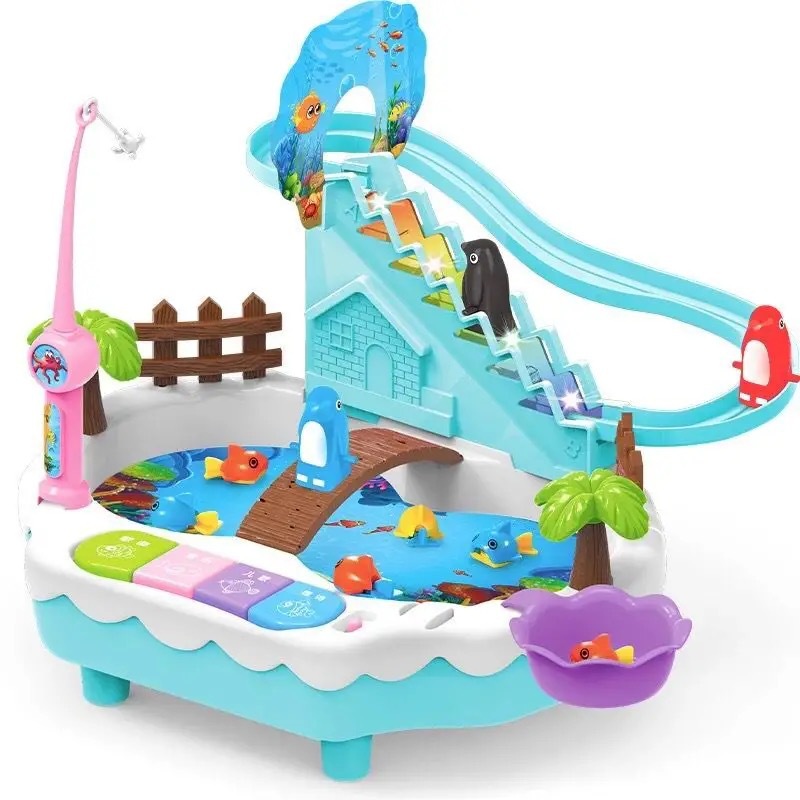 Children's Fishing Toy suit Electric Stair Climbing Boys and Girls 1-3-6 Years Old Magnetic Early Education Educational Fishing Pool