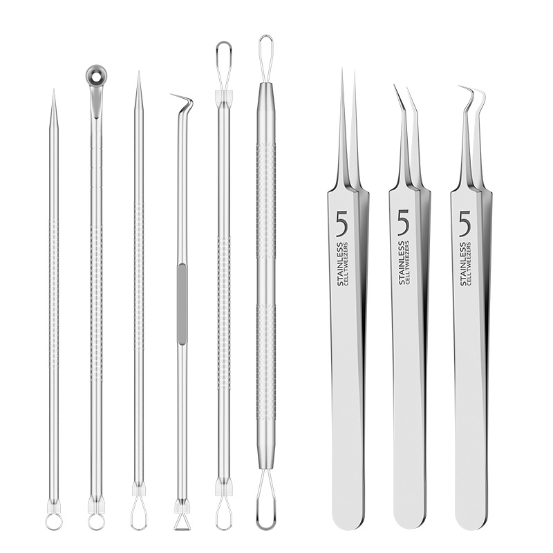 Manufacturers in stock stainless steel acne clip cell clip blackhead clip acne needle suit acne closed tweezers acne needle