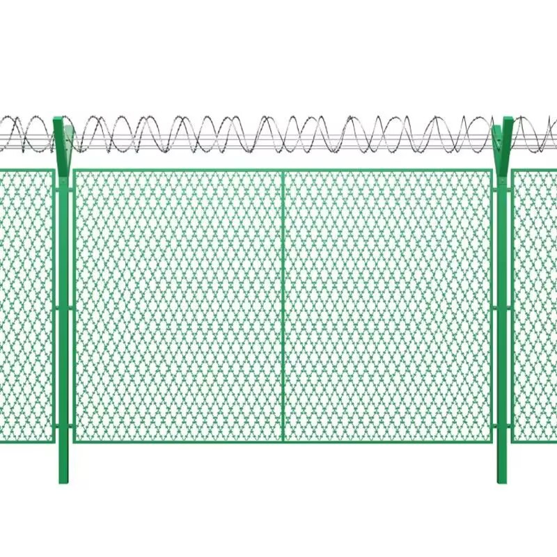 Airport Guardrail Net Y-Shaped Column Barbed Wire Protective Net Free Trade Zone Fencing River Reservoir Fence Net Manufacturer