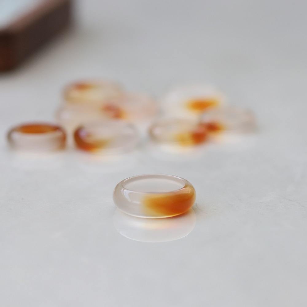 Кольцо из натурального агата, кольцо из коричневого сахара, новое китайское женское кольцо удачи