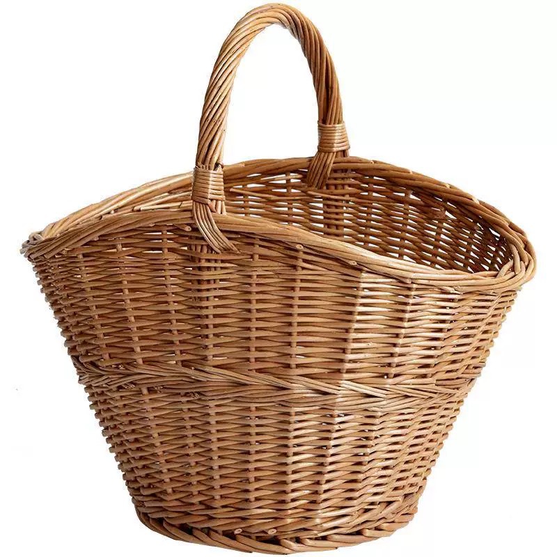 Rattan Flower Basket, Hand-Woven Thick Basket, Gardening Furniture, Flower Shop, Grocery Store, Fruit Storage Basket, Wicker Basket