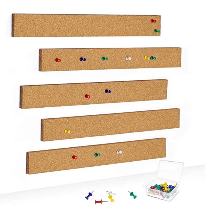 Self-Adhesive Cork Board 30*5cm Spot Adhesive Cork Strip Bulletin Board Infinity Cork Photo Wall Sticker Cross-Border Product