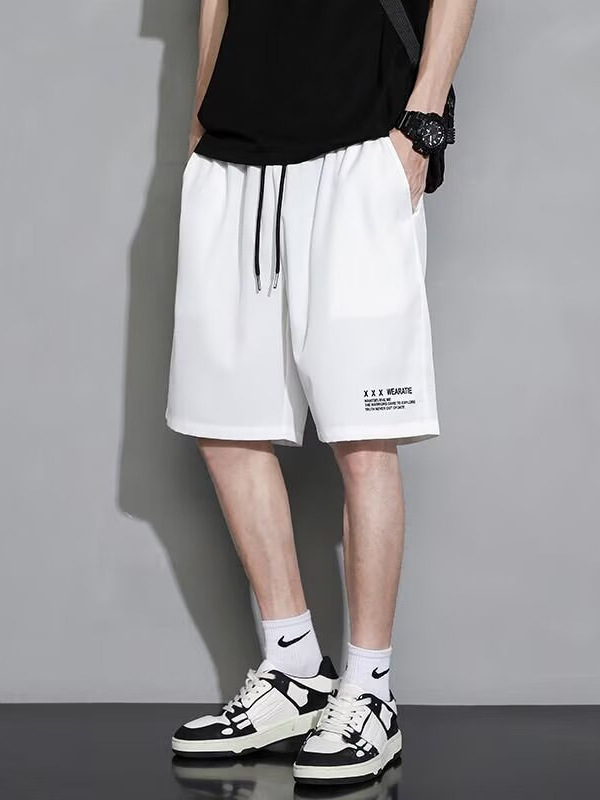 Summer Thin Ice Silk Sense Loose Casual Shorts Men's Basketball Sports Breathable Straight Quick-drying Pants New Product